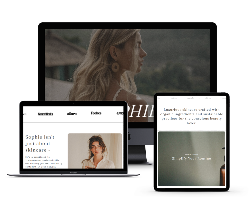Shop-Showit Website Template
Sophie Shop - Elevate your online shop with Sophie, a clean and strategic Showit template crafted for conscious beauty brands and product-based businesses. With thoughtfully designed pages and seamless shopping features, Sophie makes selling your products as effortless as it is elegant.