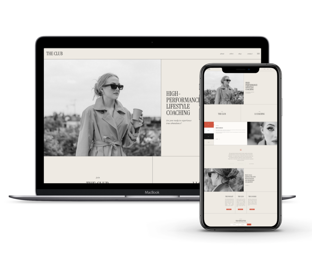 Shop - Showit Website Template
The Club is perfect for the fearless coach, creative and entrepreneur who wants to transform their online presence. Designed to captivate and convert, this template gives you full control over layout, style, and branding—no coding needed.
