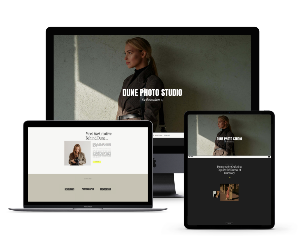 Shop - Showit Website Template
Dune is perfect for the photographer, designer and creative who wants to transform their online presence and showcase their work. Designed to captivate and convert, this template gives you full control over layout, style, and branding—no coding needed.